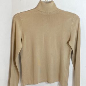Casual Corner Silk Stretch Turtleneck Long Sleeve Pullover Sweater Size M